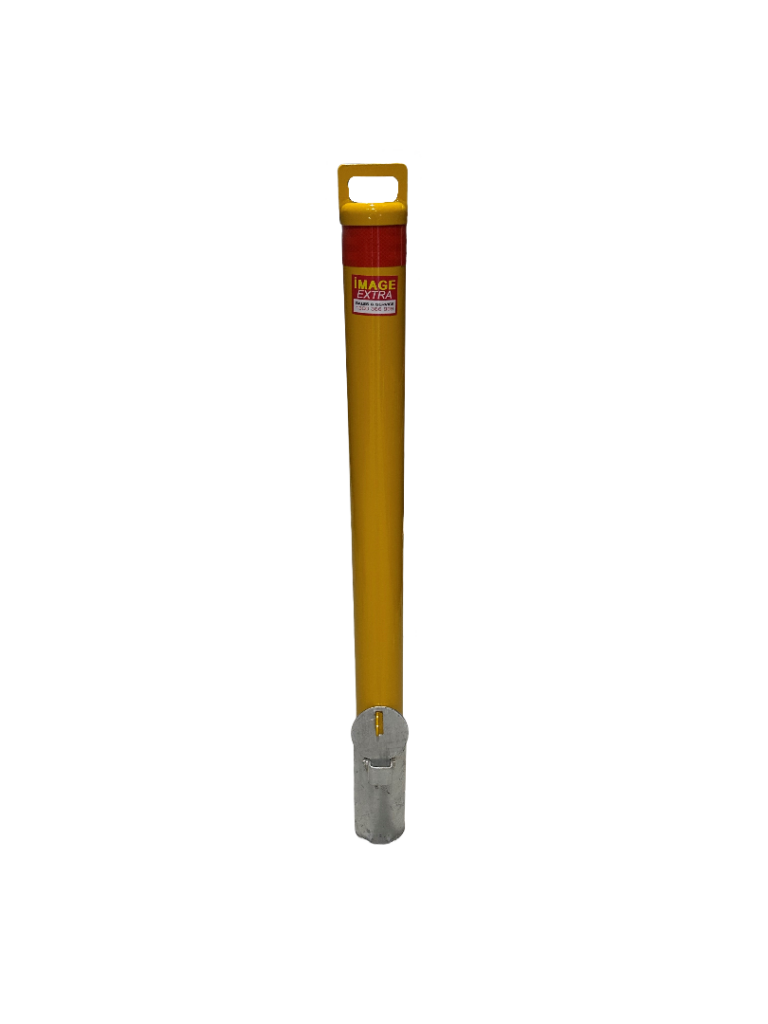 Dugite 90mm x 900mm Padlock Removable Bollard Round Safety Yellow ...