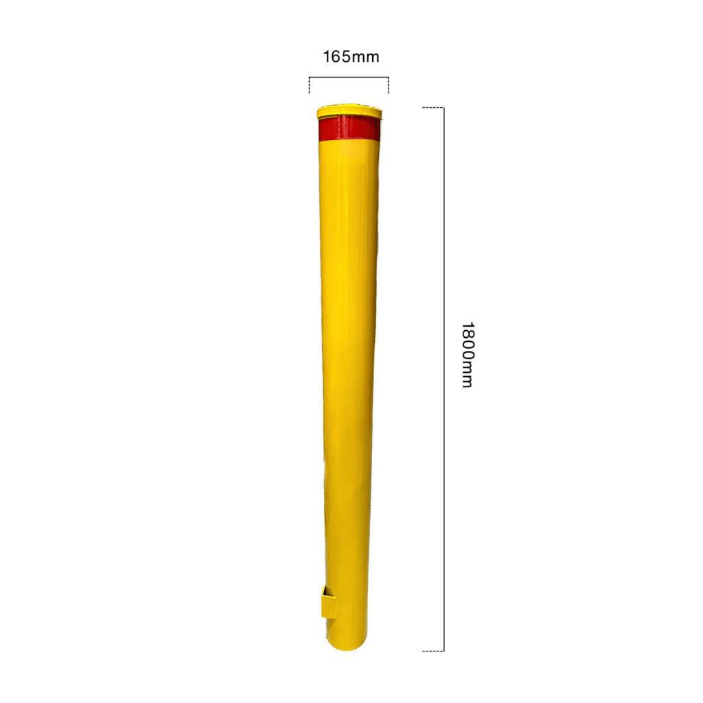 dugite economy inground safety yellow bollard 165mm wide 1800mm high Dugite Economy 165mm x 1800mm In Ground Bollard Safety Yellow 5