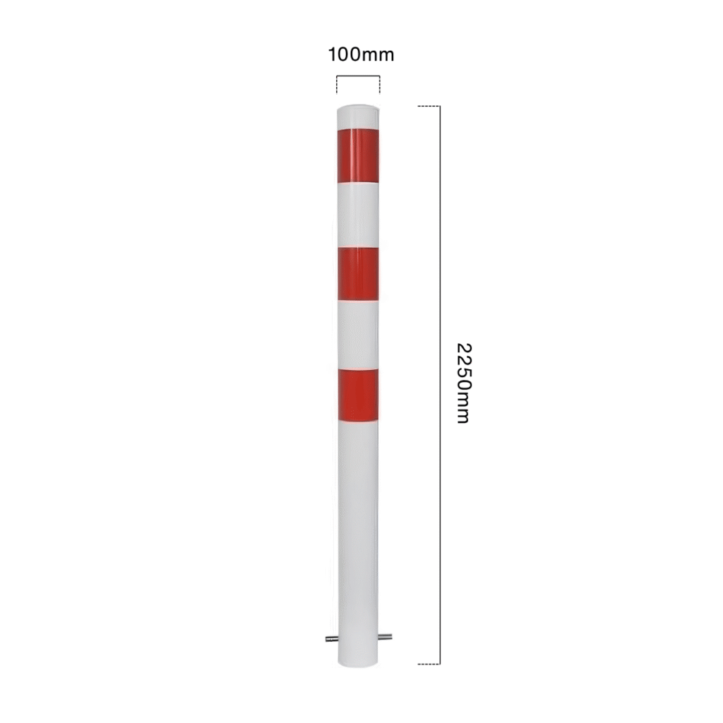 dugite inground red white crossing bollard 100mm wide 2250mm high Dugite 100mm x 2250mm In Ground Bollard Red and White Crossing 4 dugite inground red white crossing bollard 100mm wide 2250mm high Dugite 100mm x 2250mm In Ground Bollard Red and White Crossing 3
