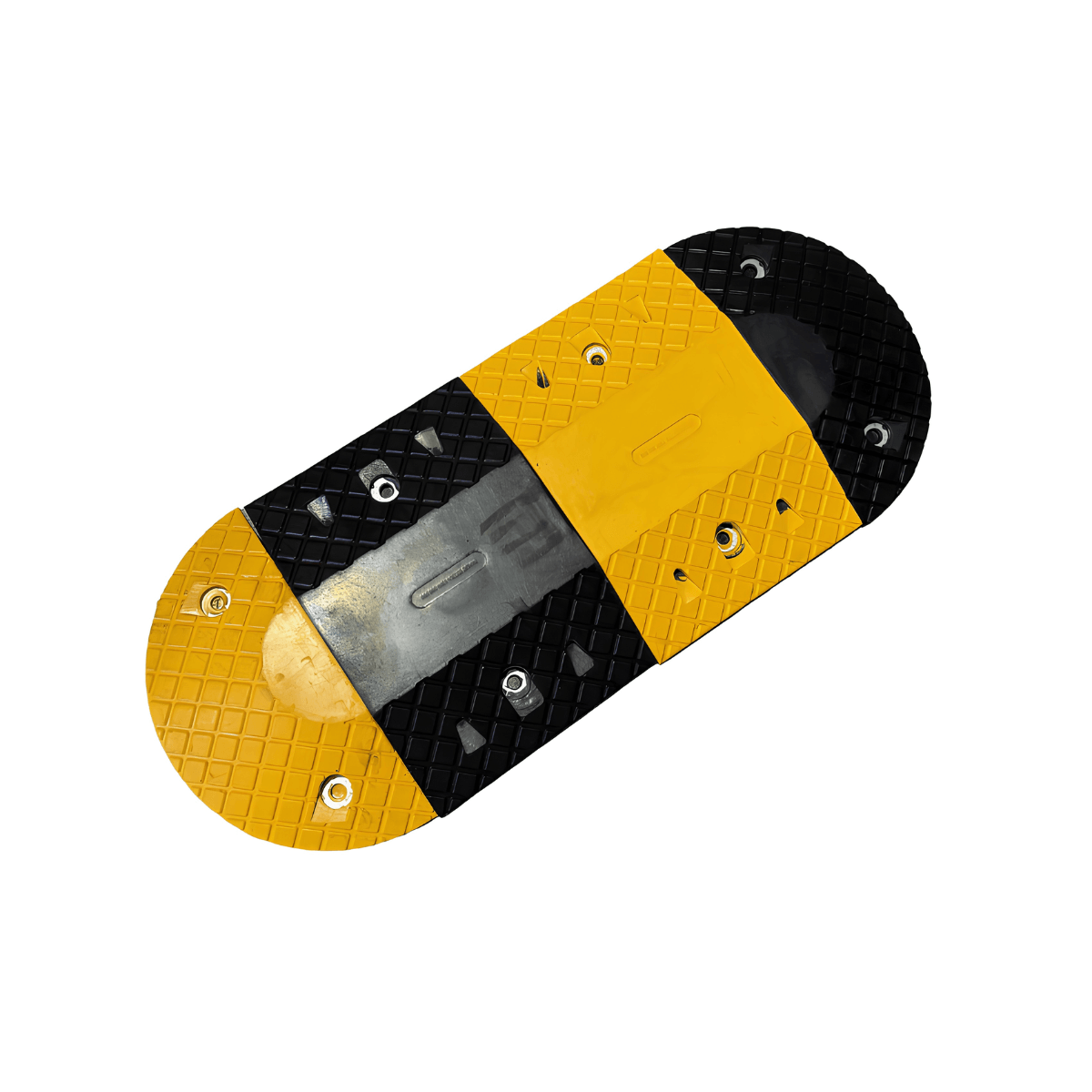 dugite rubber end cap pair yellow black speed hump 02 Dugite Rubber Speed Hump End Cap Pair - Yellow / Black 2 Dugite Rubber Speed Hump End Cap Pair - Yellow / Black - Image 2